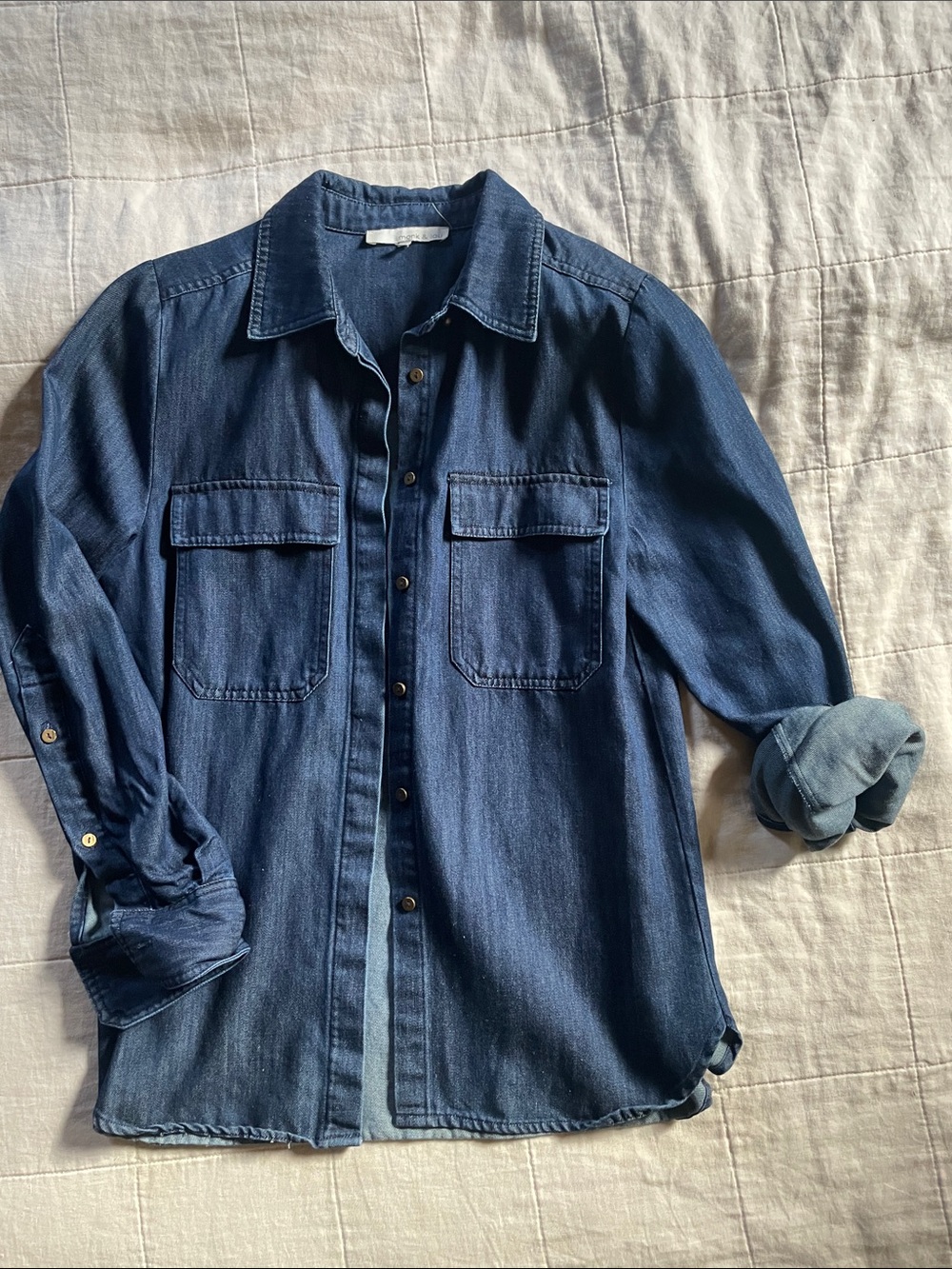 Denim Chambray Button Up Shirt